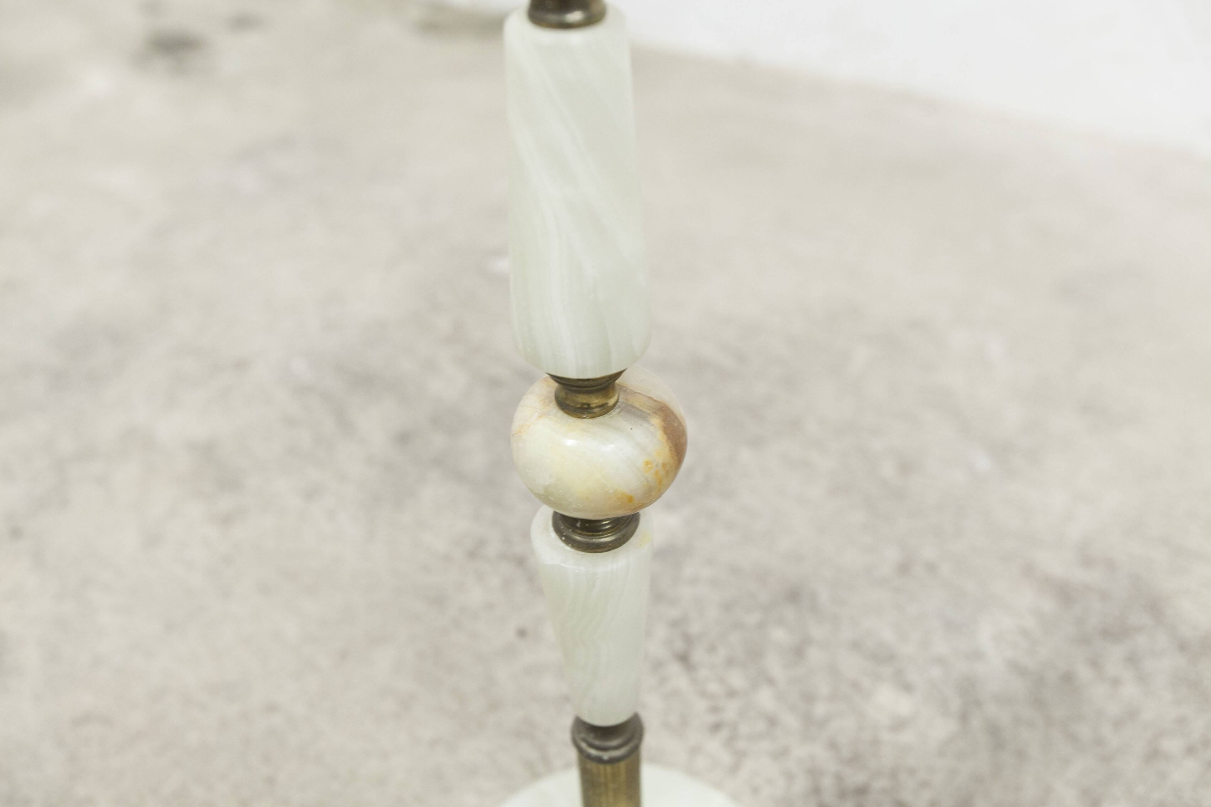 White marble and bronze ashtray on foot, 1960