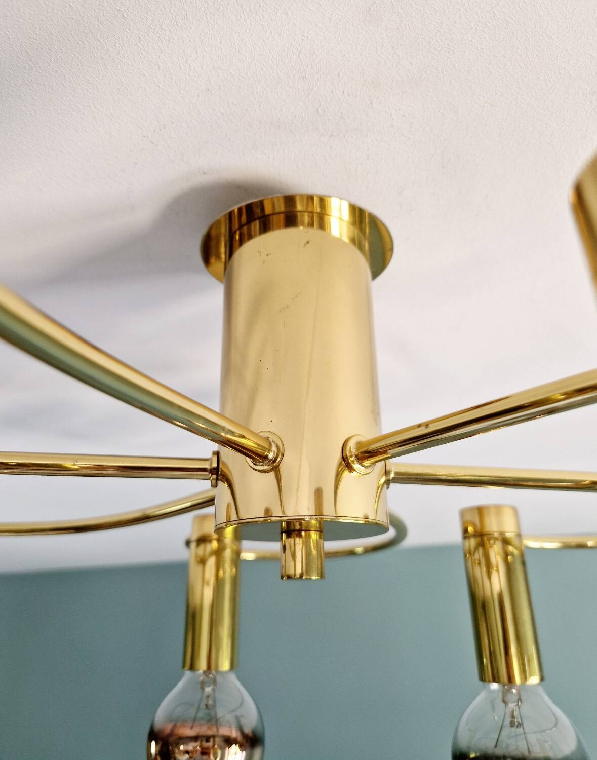 Brass ceiling light, Cosack Leuchten, 1970s