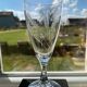 Champagne flutes in cut crystal
