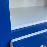 Blue and white mustache chest of drawers