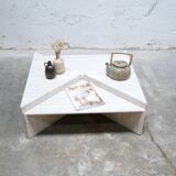 Vintage travertine coffee table published by Roche Bobois