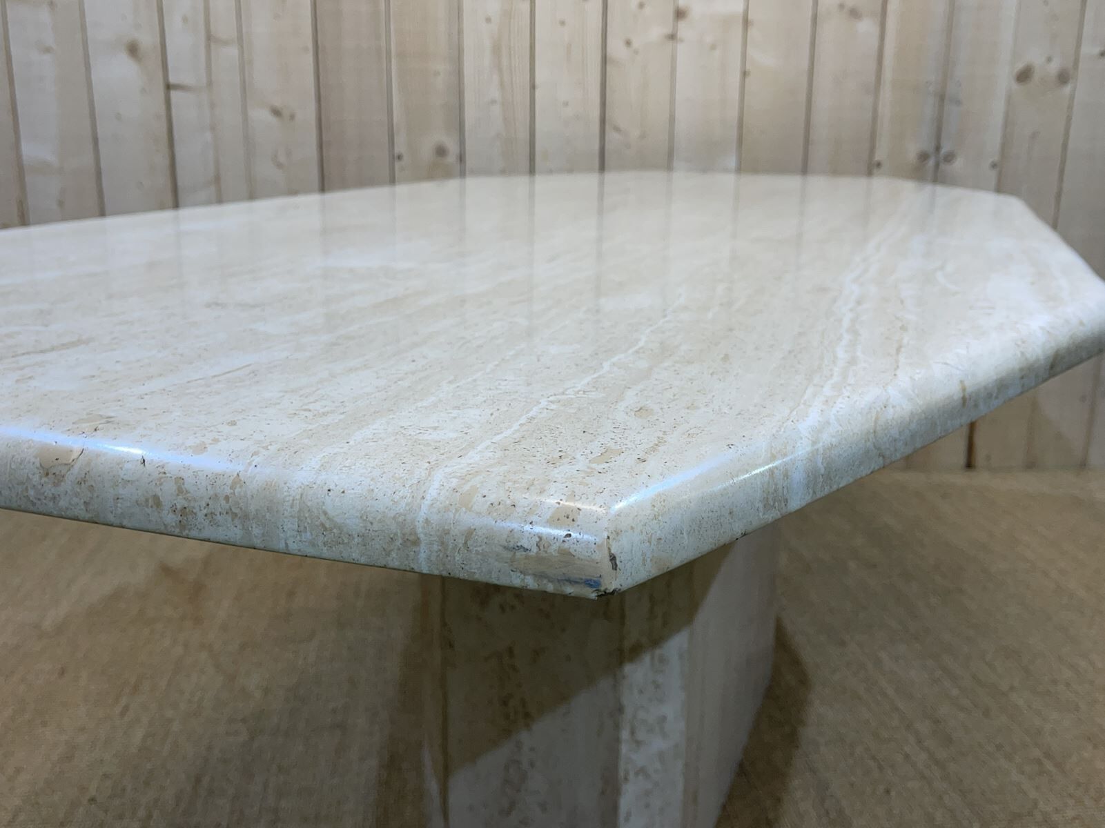 Travertine table from the 1970s from Roche Bobois