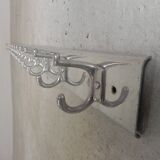 225cm Aluminum Wall Coat Rack with 16 Double Hooks, 1960s