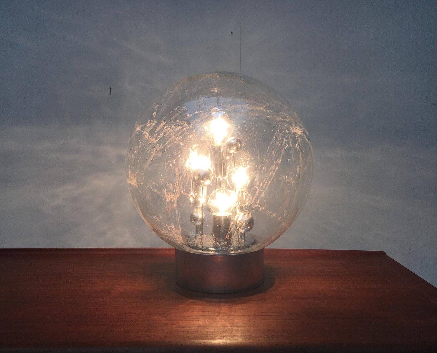 Planet Table Lamp Large Sphere from the German Space Age Mid-Century by Doria Leuchten, 1970s