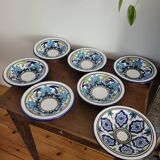 Set of 7 clay soup plates