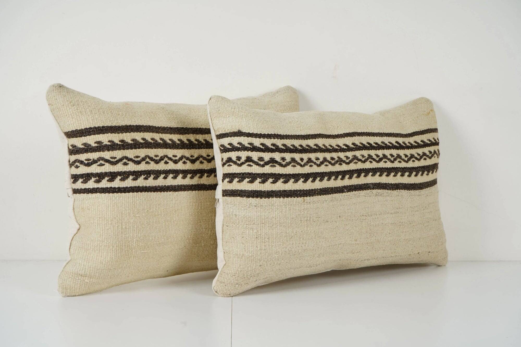 Set of 2 vintage kilim cushion covers 30x51 cm