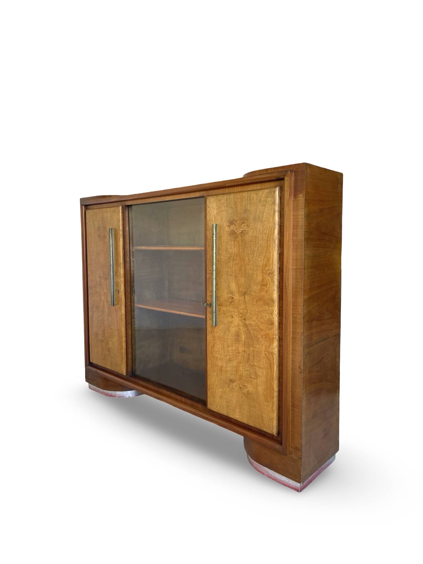Striking Art Deco birch wood sideboard