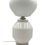 Lampe de table en verre blanc Space Age, Faver Italie années 1970
