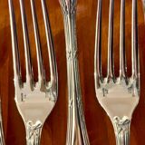 Christofle crossed ribbons, cutlery set for 6 people in new condition, 24 pieces.