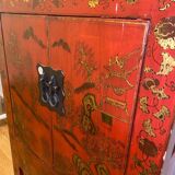 Vintage red lacquer sideboard, China