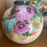 Hand-painted ball vase signed F.Poujol Limoges