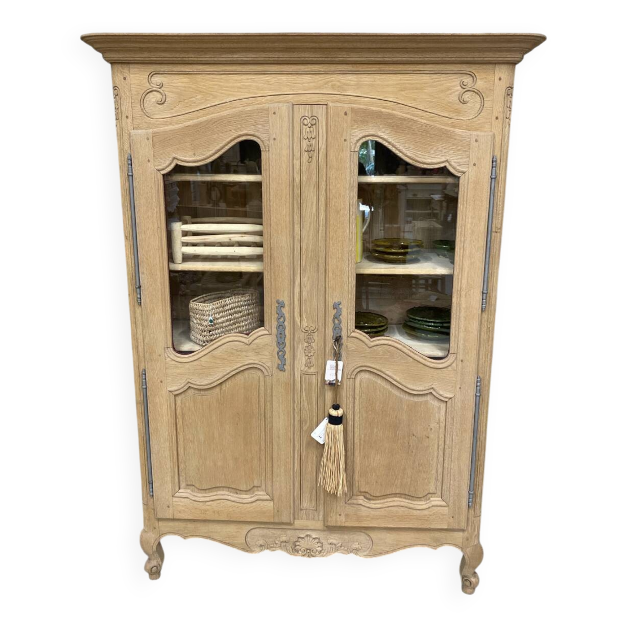 Louis XV bookcase in raw wood