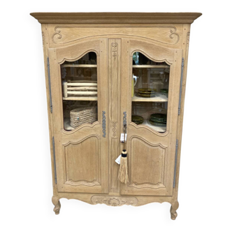 Bibliothèque louis XV en bois brut