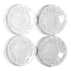 Set of 4 Kosta Boda Tropic Glass Dessert Plates, Scandinavian Fruit Design