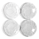 Set of 4 Kosta Boda Tropic Glass Dessert Plates, Scandinavian Fruit Design