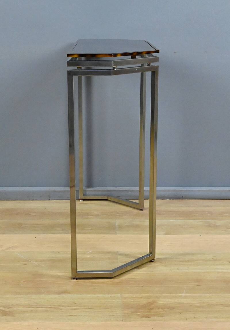 Smoked glass hexagonal console – 1970