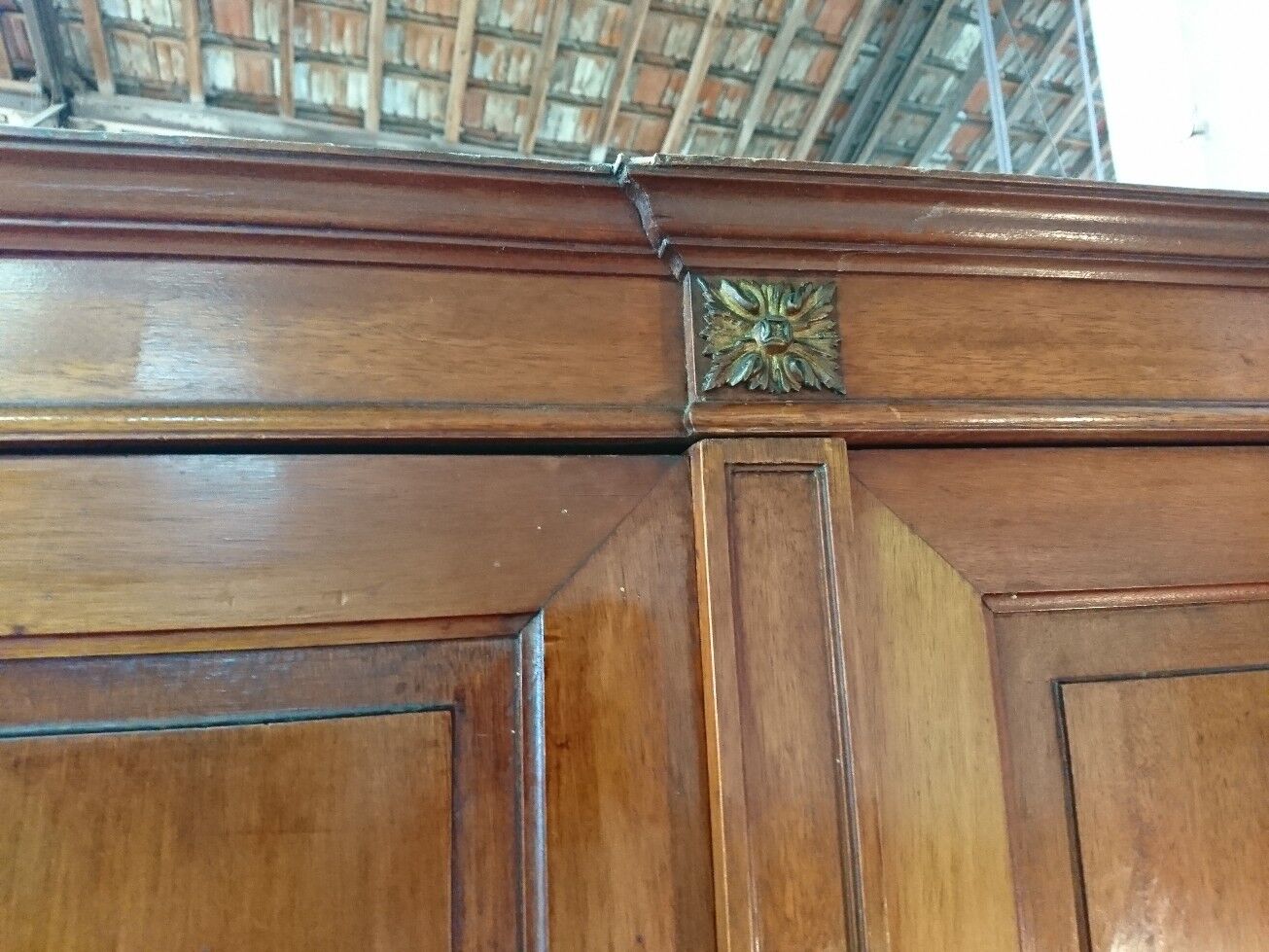 Large Louis XVI style mahogany wardrobe