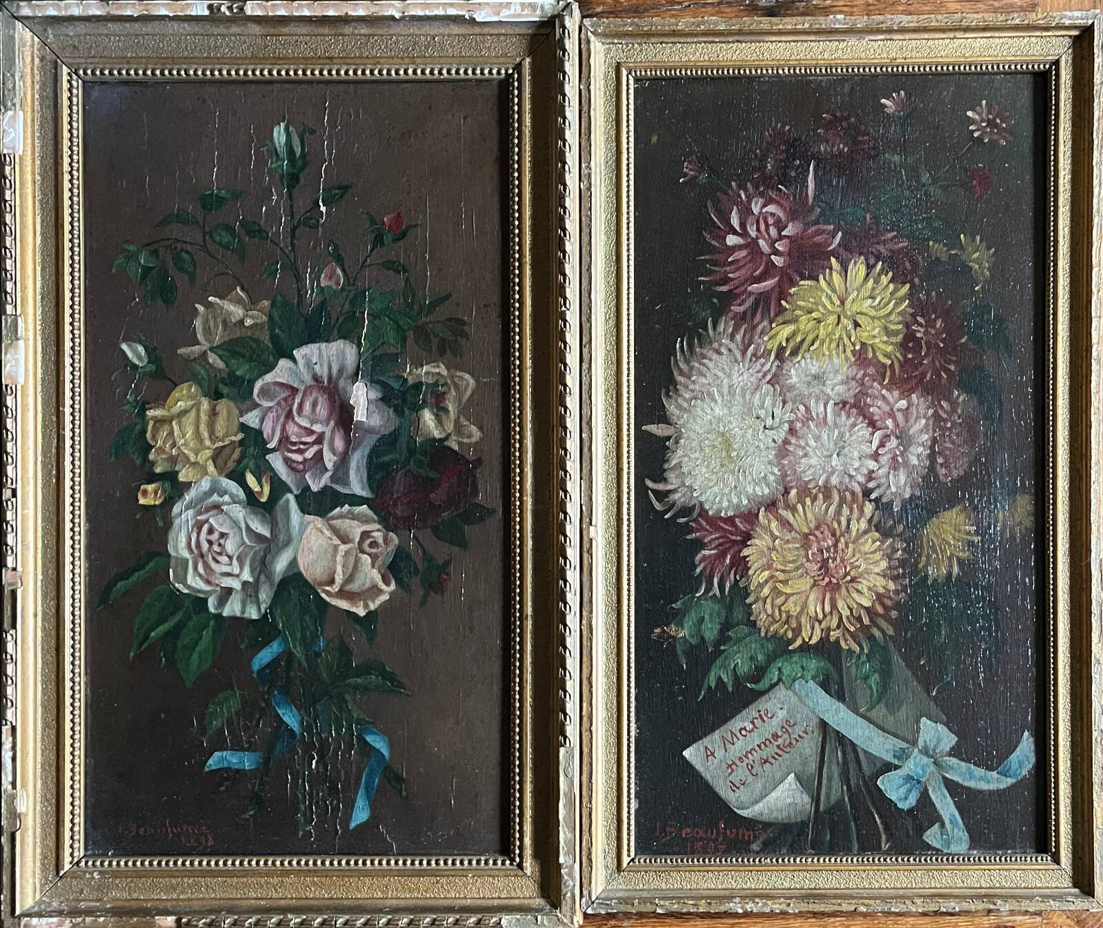 Paintings during HSP Flowers 1897 signed for restoration
