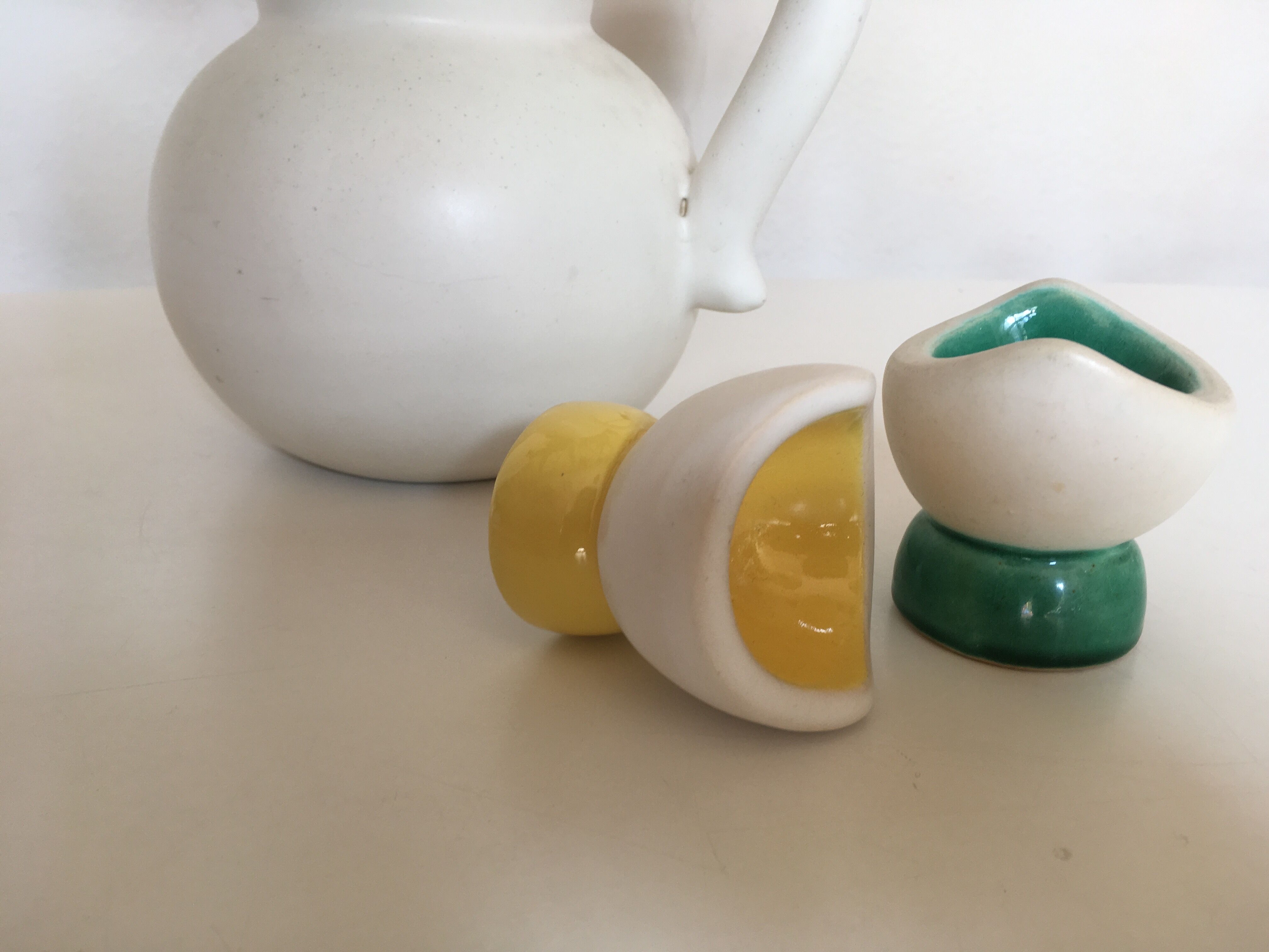 Pair of egg cups modernists workshop ceramic 50