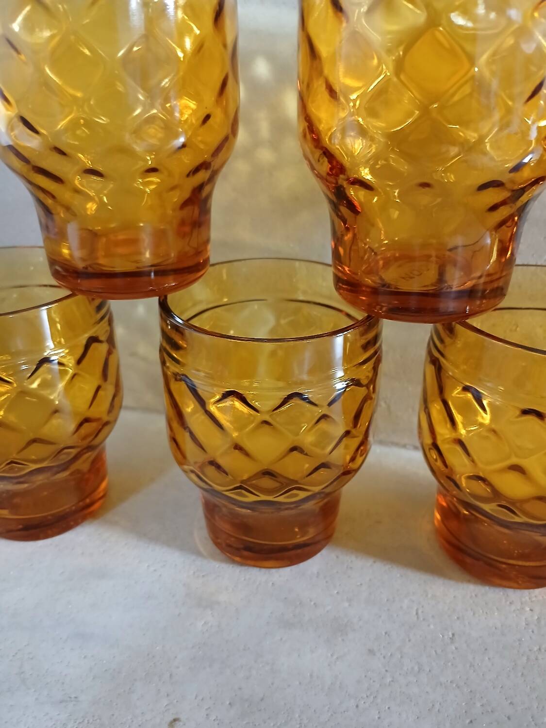 7 vintage water glasses "Pernod S.A."