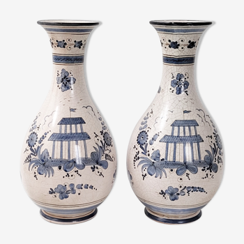 Paire de vases vintage Maioliche Deruta