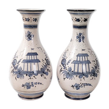 Paire de vases vintage Maioliche Deruta