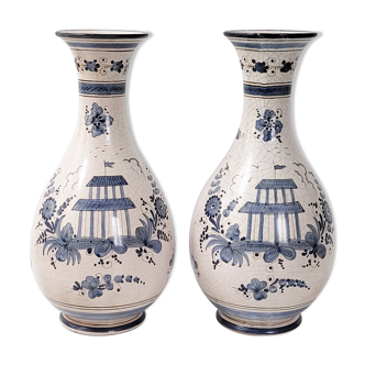 Paire de vases vintage Maioliche Deruta
