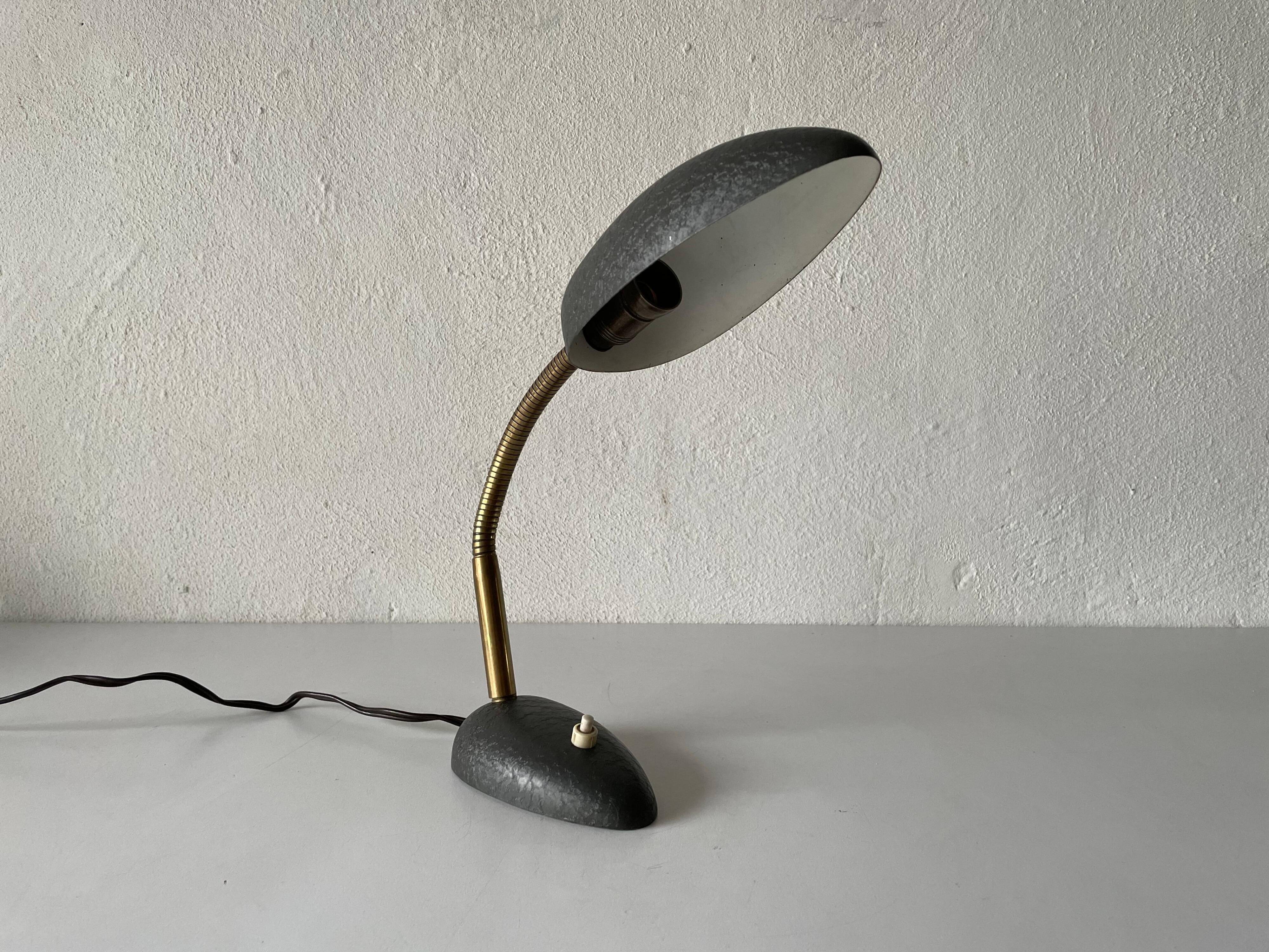 Mid-century grey metal desk lamp, 1960s, Germany