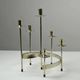Pair of white metal candle holders "Spiral" by Gunnar Ander for Ystad-Metall, Sweden, 1960s.