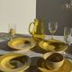 Set of 6 vintage yellow deep plates D22.5 H3.5