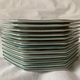 12 octagonal dessert plates in blue and yellow green English porcelain Johnson Brothers