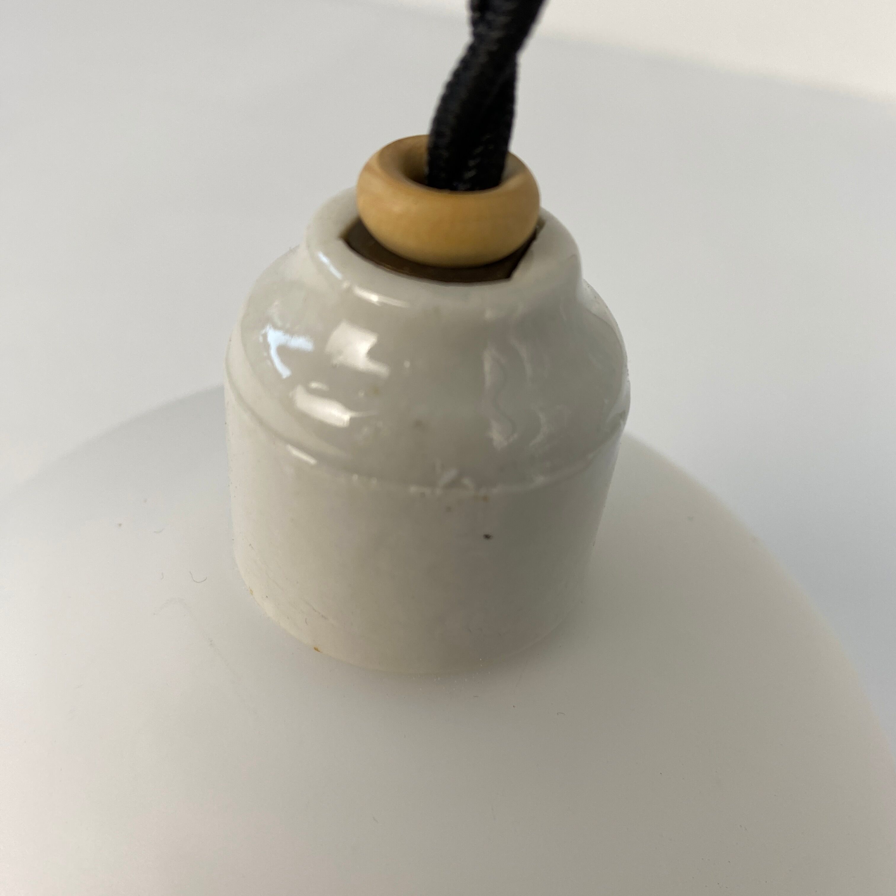 Pair of old pendant lamps in vintage opaline 14cm