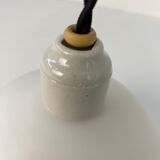 Pair of old pendant lamps in vintage opaline 14cm