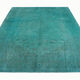 Blue overdyed oriental vintage carpet handmade wool area rug- 151x208cm