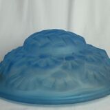 Suspension basin art deco in blue glass
