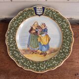 Porquier Scalloped Plate - Beautiful Rosporden and Pont-l'Abbé decor