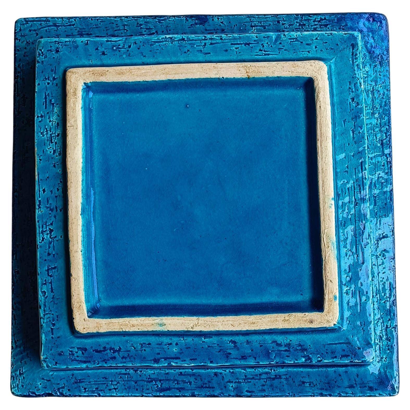Bitossi by Aldo Londi Rimini Blu Glazed Ceramic Ashtray Vide-Poche, Italy  1960s