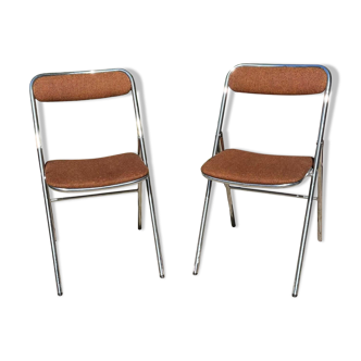 Paire de chaises pliantes vintage