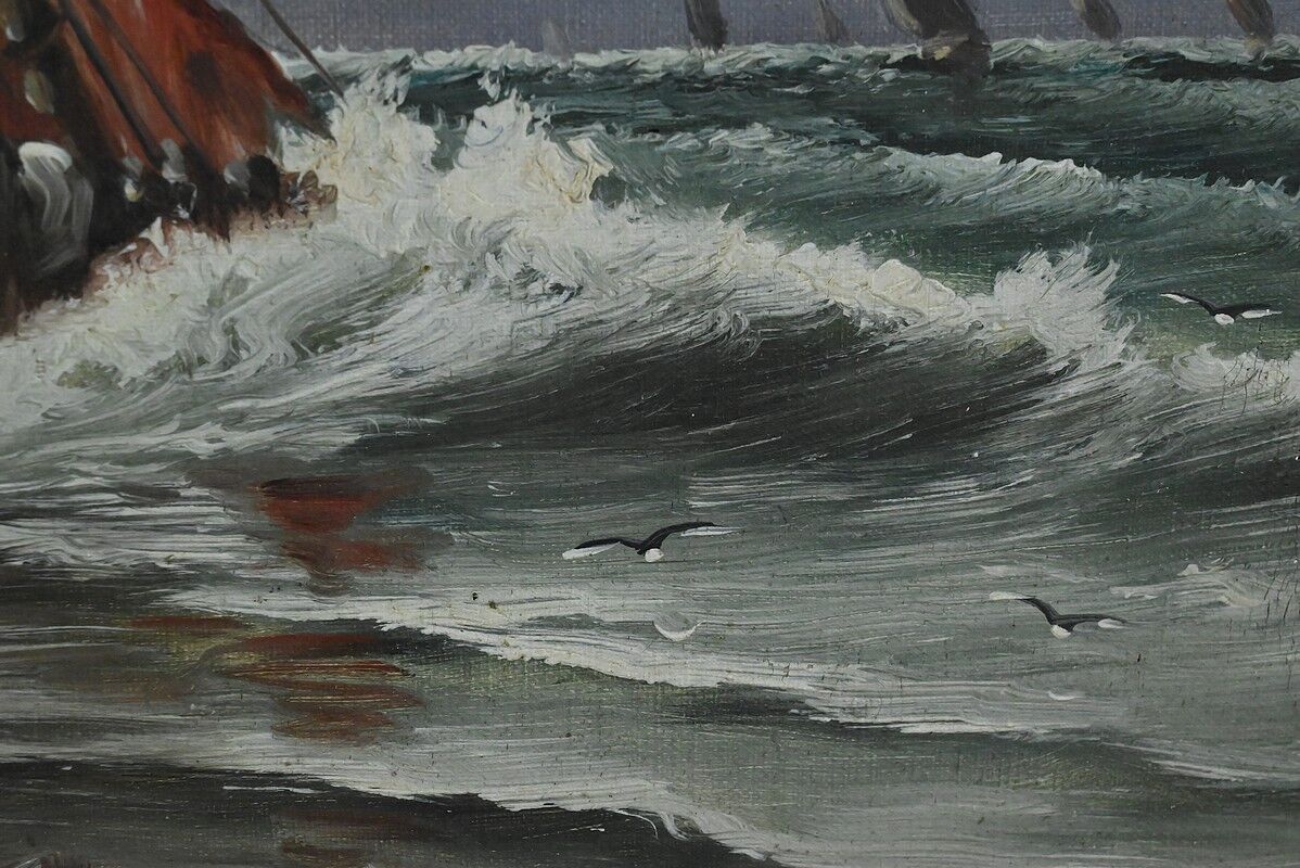 Tableau "Fishing Memory" signed L. Henry – late 19th century