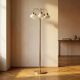 Vintage brass floor lamp with five opaline glass shades, mid-century, Czechoslovakia, 165 × 60 × 30 cm