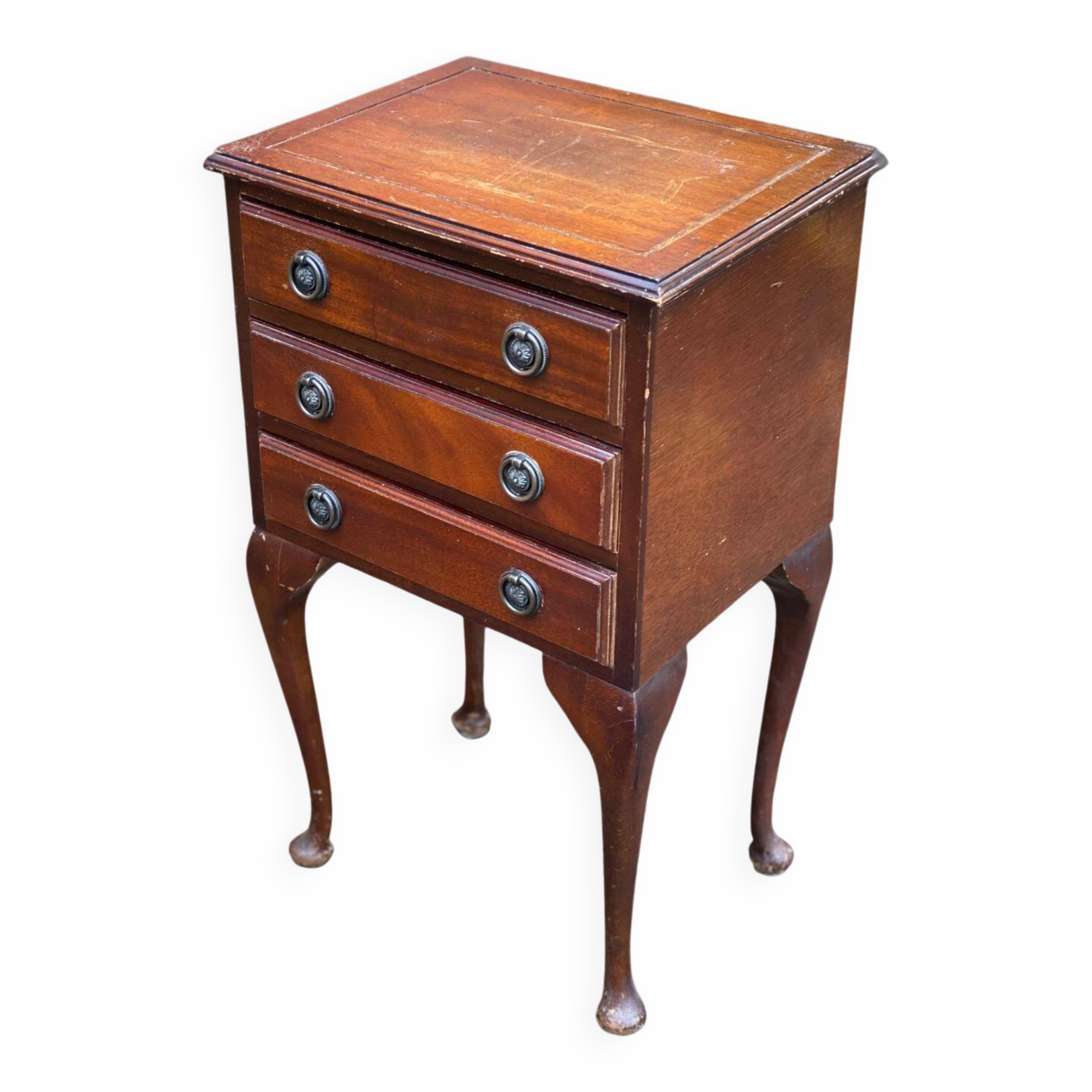 English Chippendale wooden bedside table
