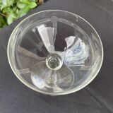 6 engraved crystal champagne glasses – Art Deco