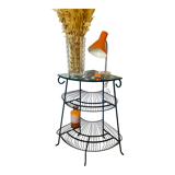 Etagère d'angle en fer forgé vintage