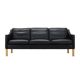 Black leather sofa, Danish design, 1970s, manufacture: Hurup Møbelfabrik