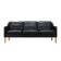 Black leather sofa, Danish design, 1970s, manufacture: Hurup Møbelfabrik