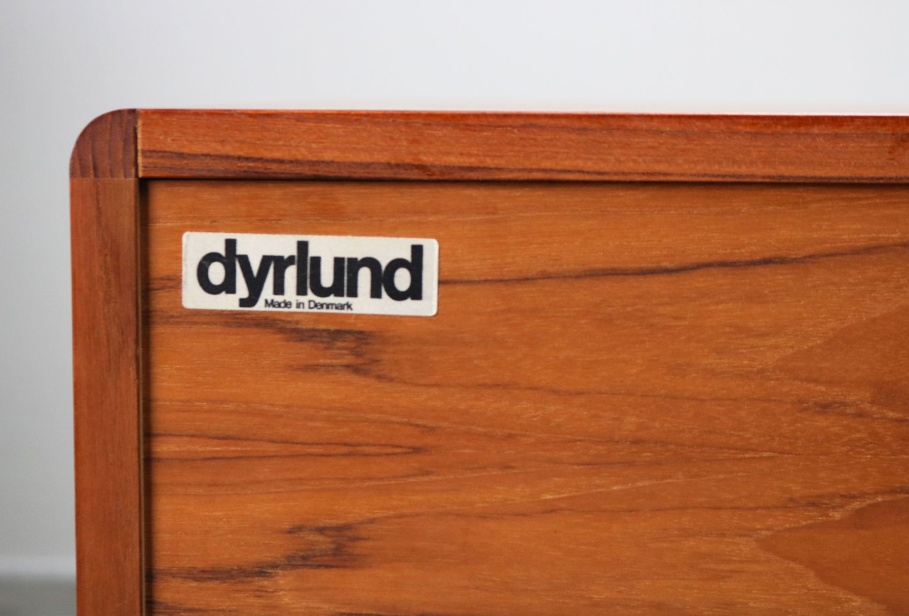 Dyrlund Denmark 1950s drum teak credence