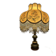 Table lamp, beads and flowers