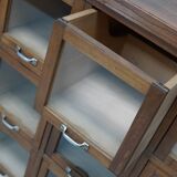 Vintage Large German Beech Haberdashery Shop Cabinet / Vitrine, 1950s