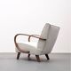 1930 Jindrich Halabala Bentwood Armchair in Ivory Premium Buckle