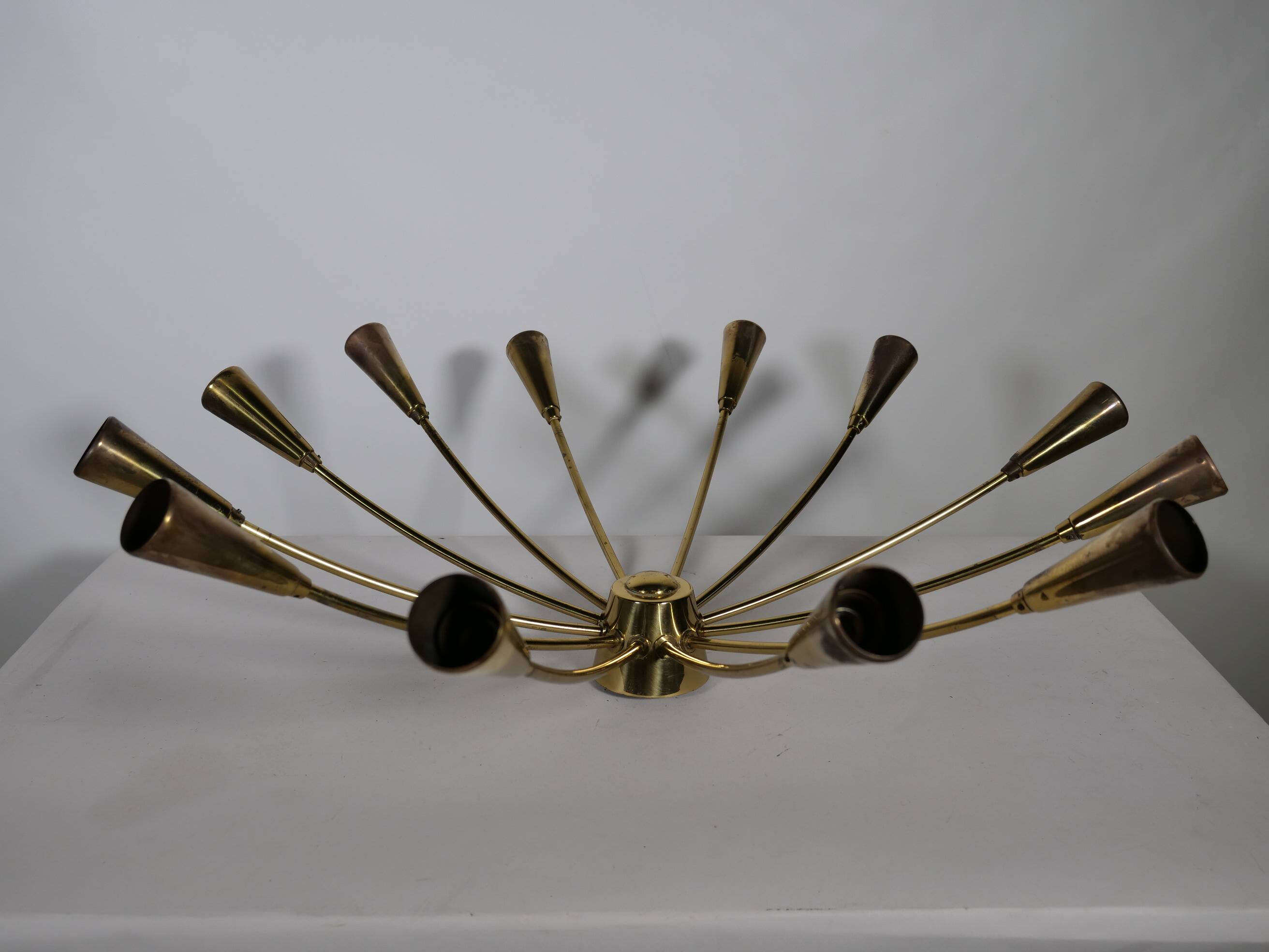 Gold Sputnik Spider 1950s 1960s Ceiling Lamp